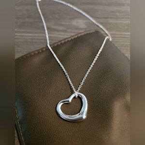 Tiffany & Co. large open heart pendant necklace (with COA)